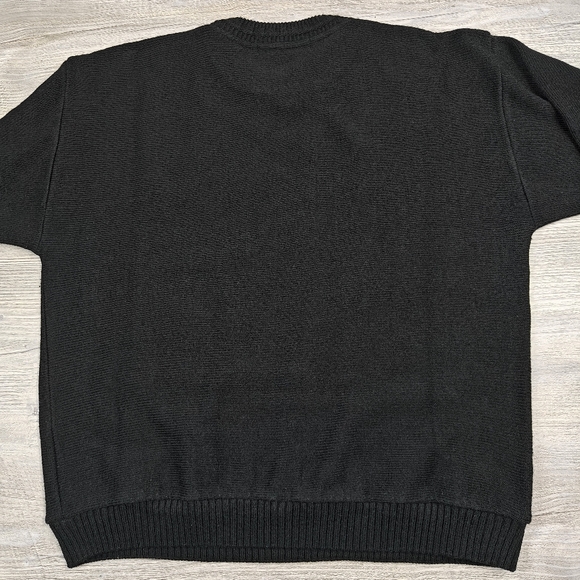 Protege Collection Men's L Vintage Cosby-Style Sweater Black Acrylic Made in USA - Picture 4 of 6